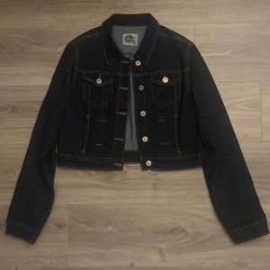 Stretchy, dark wash denim jacket size medium